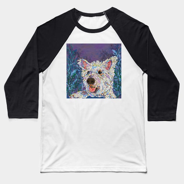 West Highland Terrier Baseball T-Shirt by lottibrown